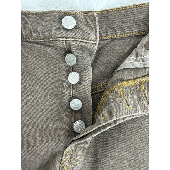 PacSun Vintage High Rise Brown Button Fly Frayed Hem Cutoff Shorts Size 27 - Picture 12 of 12